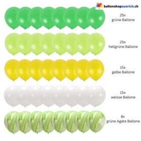 Dinosaurier Happy Birthday Ballon Girlande Grün Gelb Weiss 110-teilig