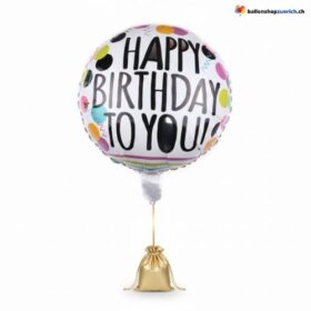 Happy Birthday Ballon To You Punkte Bunt