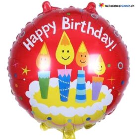 Luftballon Geburtstag Happy Birthday Folienballon Torte Kerzen