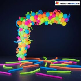 Neon Ballon Girlande Blacklight Glow Magic 132-teilig