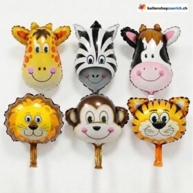 Tierkopf Folienballon Klein Dschungel