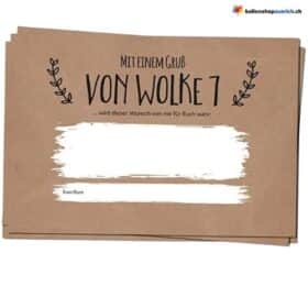 Hochzeitskarten Ballonkarten Wunschkarten Braun 50 Stück