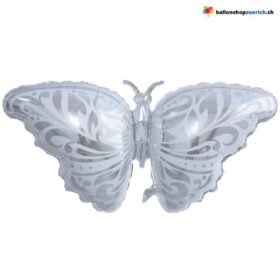 Schmetterling Falter Luft Folien Ballon Silber