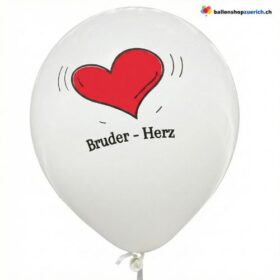 Bruder Herz Latex Ballon Weiss