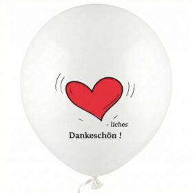 Herzliches Dankeschön Latex Ballon Weiss