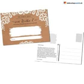 Hochzeitskarten Ballonkarten Wunschkarten Braun Weiss 50 Stück