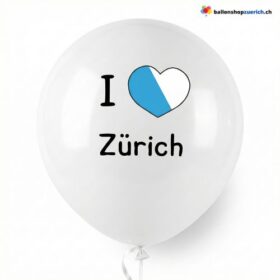 I Love Zürich Latex Ballon Weiss Züri