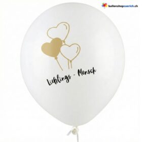 Lieblingsmensch Latex Ballon Weiss Gold