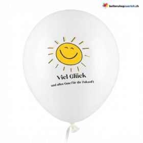 Viel Glück Latex Ballon Weiss
