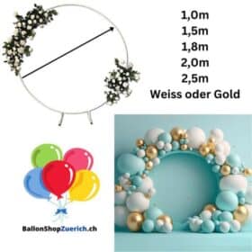 Ballonbogen Metallkreis Ballonkreis Blumen Ring Ballon Kreis Bogen 1,0m - 1,5m - 1,8m - 2m oder 2,5m