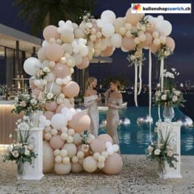 Ballongirlande Karamell Creme Nude Weiss 99-teilig