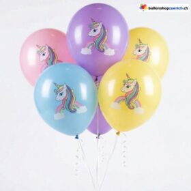 Einhorn Ballon Set 5 Stück Pastell Bunt