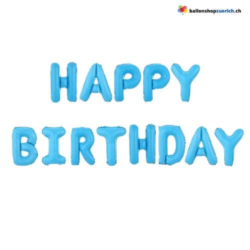 Happy Birthday Schriftzug Buchstaben Girlande Luftballons Blau Powder Macaron Blau Soft Blau Matt Dekoration Luftballons Folie Geburtstagsfeier Dekorationen