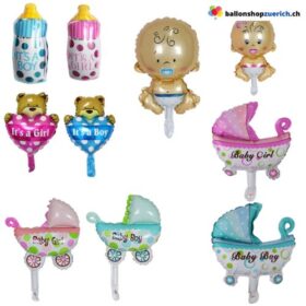 Kinderwagen Baby Folienballon Mini Motive Bär Flasche