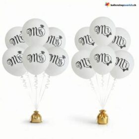 Hochzeit Ballon Mr & Mrs Latex Weiss 5er Set