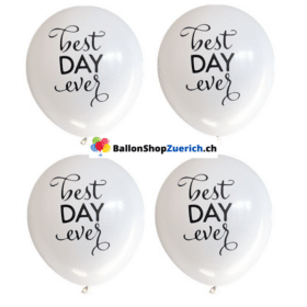 Set di 5 palloncini in lattice di gomma naturale con stampa "Best Day Ever" per feste di compleanno e matrimoni