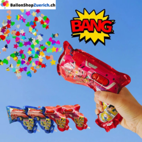 5 Stück Konfetti Kanone Konfettikanone Handaufblasbare Konfettipistole Hochzeitsfeier Geburtstagsfeier Spiel Kindergeburtstag, Hochzeit Party etc.