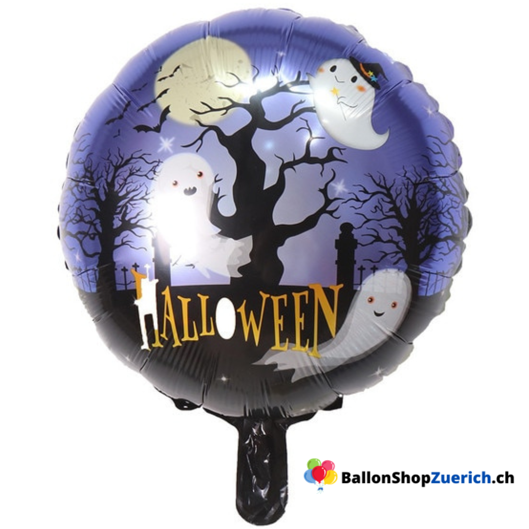 QINQINZIJIN Halloween Luftballons Set - 9 Stück Mit Geistern & Fledermäusen