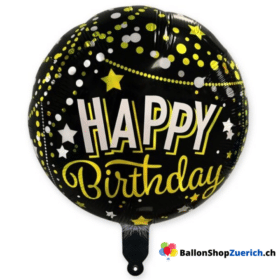 Happy Birthday Schwarz Gold Ballon Party Geburtstag