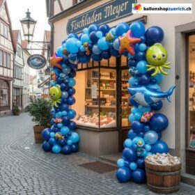 Ballon Girlande Unterwasser Ozean Blau Fische Kraken Hai 101-teilig