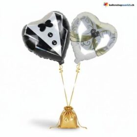Braut & Bräutigam Ballon Set Hochzeit Herz Folie