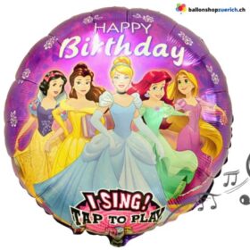 Grosser singender Folienballon Prinzessin Happy Birthday