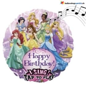 Grosser singender Folienballon Prinzessin II Happy Birthday