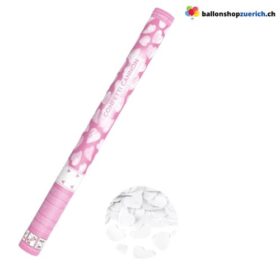 Konfettikanone Herz weiss Papierherzchen - bis 8 Meter1.jpg Konfettikanone Herz weiss Papierherzchen - bis 8 Meter