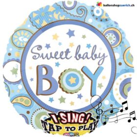 Luftballon Musikballon grosser singender Folienballon Sweet Baby Boy