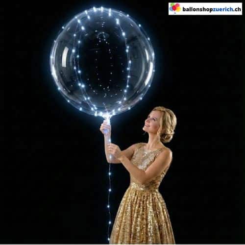 PVC Bubble Bobo Ballon Transparent 50 cm optional mit LED Lichtb
