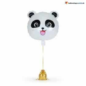 Panda Bär Kopf Ballon Folie Tiergesicht Weiss 