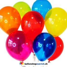 Set 10 Stück Bunte Kristall Latex Kautschuk transparent Blase Ballons farbige Luftballons