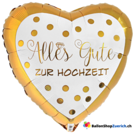 "Alles gute zur Hochzeit" Gold Herz Ballon LOVE Folienballon Dekoration Hochzeit Jahrestag Gold Luft Ballon Liebe Party