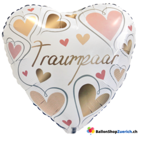 "Traumpaar" HerzenSilber Gold Rosa Herz Ballon LOVE Folienballon Dekoration Hochzeit Jahrestag Luft Ballon Liebe Party