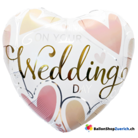 "ON YOUR Wedding DAY" Herzen Gold Rosa Herz Ballon LOVE Folienballon Dekoration Hochzeit Jahrestag Luft Ballon Liebe Party