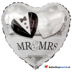 MR & MRS Ballon Folienballon Dekoration Hochzeit Dekoration Verlobung Jahrestag Silber Luft Ballon Love Liebe Party