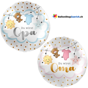 Du wirst Opa / Du wirst Oma - Baby Girl Boy Ballon Baby-Dusche Dekorationen Neugeborenen Luftballons Geburt Baby Shower Party Dekoration Junge oder Mädchen Genderparty