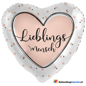 "Lieblings Mensch" Herz Folien Ballon Rosa Pink Silber