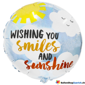 "WISHING YOU SMILES AND SUNSHINE" Foil Balloon Sun Balloon Smile All the best Get well soon Retirement Farewell Future Love Retirement