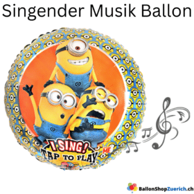 Globos grandes de aluminio con diseño de Minions para cantar - Globos para fiesta de cumpleaños, decoración para baby shower, música para niños