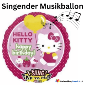 Large Singing Foil Balloon Hello Kitty Happy Birthday - Birthday Party Balloon Baby Shower Decor Children's Music