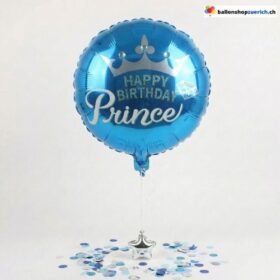 Happy Birthday Prince Folienballon Blau