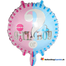 Girl or ? Boy Baby Shower Geburt Mädchen Bube Knabe Folien Luft Ballon