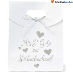 Borsa regalo "Felice anniversario di nozze d'argento"