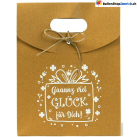 Geschenk-Tüte "Gaaanz viel Glück für Dich" Jubiläum Abschied Geburtstag Hochzeit