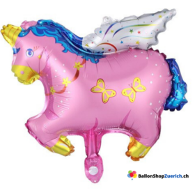 Einhorn Unicorn Pink Mini 10 Zoll (ca. 25 cm) für Dekoration, Tischdekoration Füllung für Bobo-Ballon