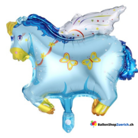 Einhorn Unicorn Blau Mini 10 Zoll (ca. 25 cm) für Dekoration, Tischdekoration Füllung für Bobo-Ballon