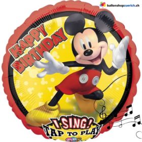 Grosser singender Folienballon Mickey Mouse Happy Birthday