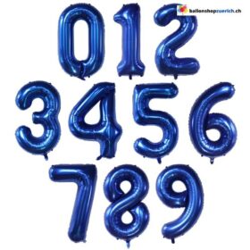 Grosse Folien Luftballons Geburtstag Zahl 0-9 Dunkelblau Zahlen Zahlenballons