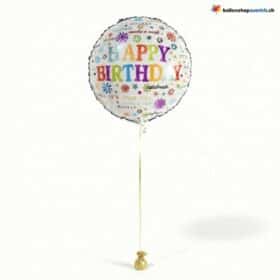 Happy Birthday Folienballon "Celebrate & Wish" 
